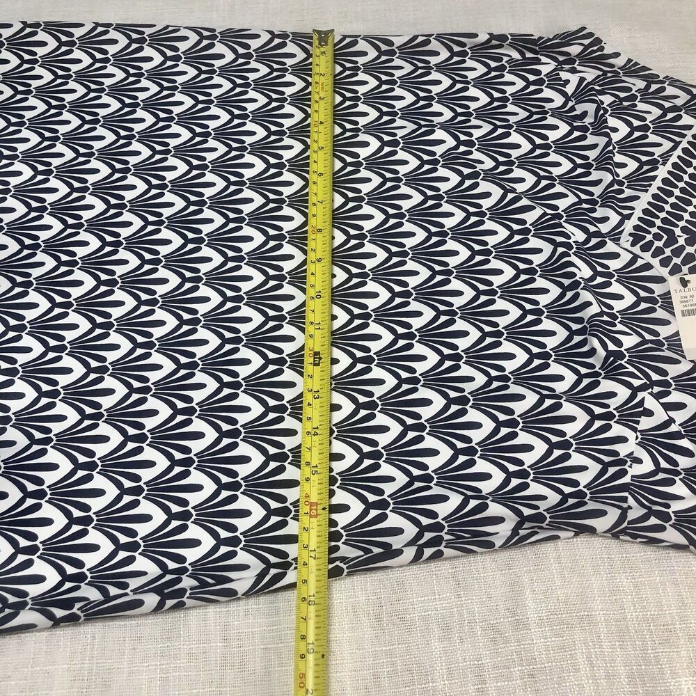 Talbots Effortless Jersey Dress S Blue White Fan Print Sleeveless V Neck Coastal - Picture 11 of 13
